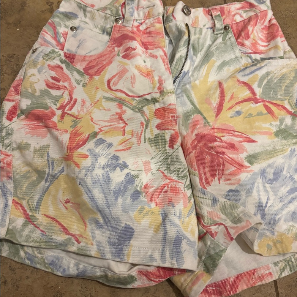 Jones New York Sport Floral Cotton Jacket with 2 matching shorts. 90s petite🎀 - Picture 14 of 15